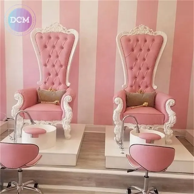 DCM Kursi Pusaran Air Ratu Throne Spa Pedicure Pink Kursi Eropa Sentuh Pedicure untuk Dijual