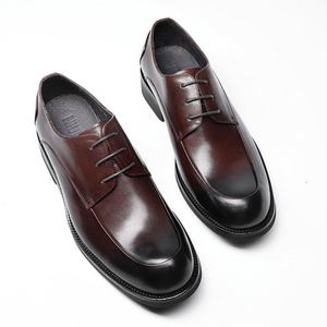 New Style Square Toe Lace-up <b>Mens</b> Office Career <b>Shoes</b> Genuine Leather Comfortable Breathable Evergreen Casual Trendy Soft Soles - Product Image 2