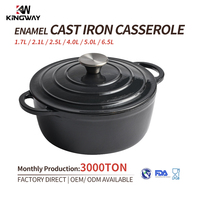 Vente en gros d'accessoires de cuisine modernes casseroles en fonte émaillée ustensiles de cuisine casserole ronde en fonte avec couvercle