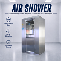 Douche à air individuelle en acier inoxydable 304 avec commande intelligente pour salle blanche de laboratoire conforme aux normes GMP