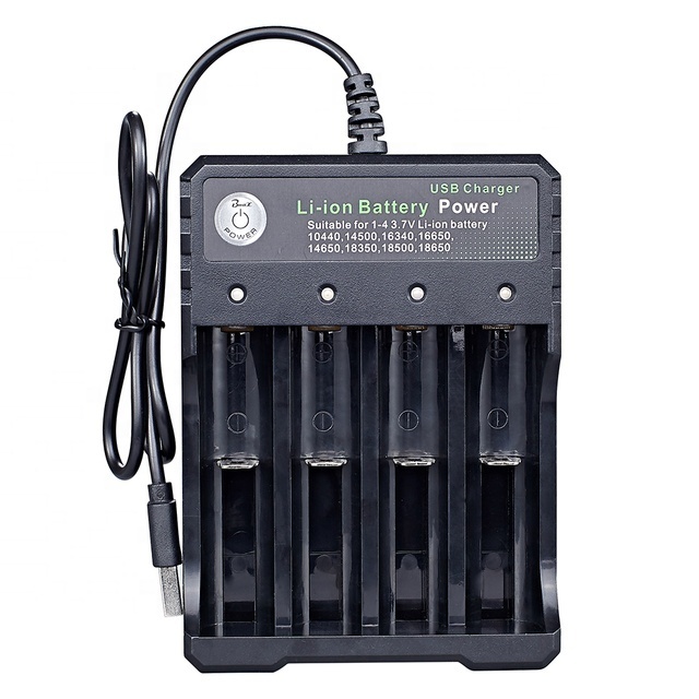 Electric Battery Charger LED Indicator DC 5V 2A 4 Slots for 18650 26650 21700 AA/AAA Ni-MH/Ni-Cd Rechargeable Battery