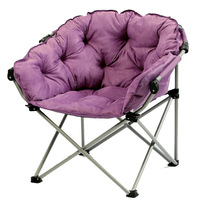 Fauteuil lune pliant d'extérieur en métal épaissi, portable, chaud et confortable, pour la plage et le camping, grand fauteuil rond de détente