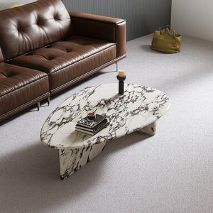Modern fransız oturma odası ev küçük ev mermer yüksek kaliteli Minimalist şekilli sehpa mermer - Product Image 4