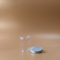Vente flash - Pot en plastique PET transparent avec couvercle à vis en aluminium - Contenant de stockage alimentaire hermétique pour cosmétiques, herbes et produits secs