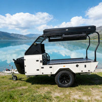 Ecocampor Remorque de transport de véhicules UTV, petit transporteur de motos, camping-car, caravane de voyage avec rangement pour moto