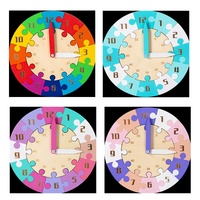 Rompecabezas de madera con forma de reloj de arena, bloques de construcción para niños, reconocimiento del tiempo, juguete educativo para la primera infancia, juguete para estimular el cerebro, ayuda didáctica