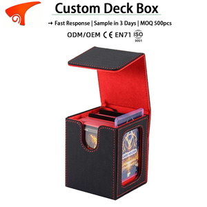 Waterproof PU Leather <b>Card</b> Deck Box for 100+ Double <b>Sleeved</b> <b>Cards</b> with Display Window Storage for TCG CCG <b>Yugioh</b> Games - Product Image 1