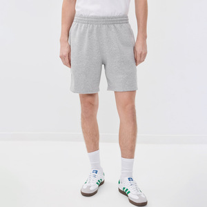 Shorts Bermuda décontractés pour hommes, gris uni, 100 % coton, taille mi-haute, tricotés, avec cordon de serrage, séchage rapide, respirants, pour l'été - Product Image 5
