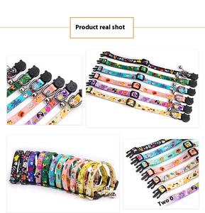 Kalung Anjing Kucing Bahan Nylon Polyester Mewah Grosir, Dapat Disesuaikan, Lembut, Sablon Transfer Panas Custom, Gaya Kartun - Product Image 6