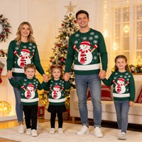 Pull en tricot jacquard assorti pour la famille, style européen et américain, doux et confortable, pour l'automne et l'hiver, ensemble parent-enfant