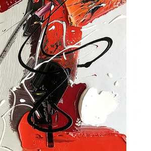 <span class=keywords><strong>Peinture</strong></span> murale <span class=keywords><strong>abstraite</strong></span> verticale professionnelle sur toile, nature morte, peinte à la main, <span class=keywords><strong>rouge</strong></span> et <span class=keywords><strong>noir</strong></span>, impasto, sans cadre, pour décoration intérieure moderne - Product Image 4