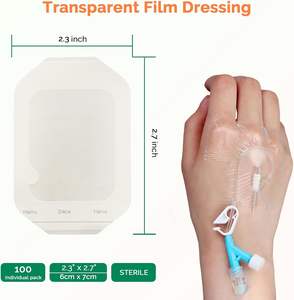 Kalıcı iğne yama tek kullanımlık tıbbi PICC venöz kateter koruma yama sabit uygulama steril PU şeffaf Film - Product Image 2