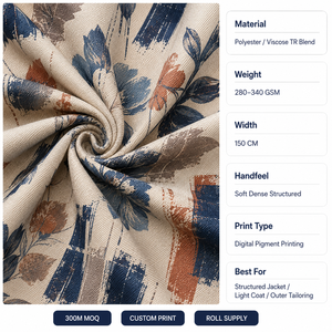 <span class=keywords><strong>Tela</strong></span> de Chaqueta Estampada Personalizada, Poliéster Viscosa TR, Tejido para Trajes, Prendas Exteriores Estructuradas para Mujer, Suministro al por Mayor de Fábrica - Product Image 2