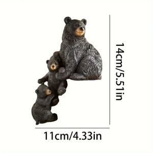 Ornamento in Resina Orso Nero che Mangia Uccellino Anziano Bigfoot, Scultura Decorativa da Giardino per Ingresso Casa, Bestseller Transfrontaliero - Product Image 5