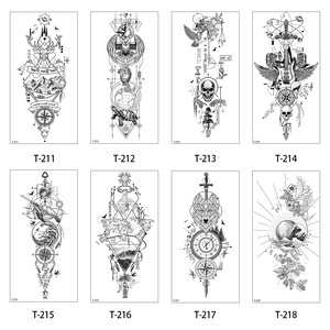 Autocollant de <span class=keywords><strong>tatouage</strong></span> temporaire étanche Sexy noir blanc 3D <span class=keywords><strong>fleur</strong></span> pour femmes autocollant de <span class=keywords><strong>tatouage</strong></span> de croquis de <span class=keywords><strong>jambe</strong></span> de bras - Product Image 3