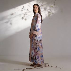 Abaya de fête élégante en polyester imprimé de haute qualité pour femmes musulmanes, robe sur mesure, fournisseur en gros, OEM - Product Image 1