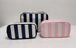 Sac de plage lavable grand format avec fermeture éclair, organiseur de beauté, trousse de toilette à rayures couleur gelée, trousse de maquillage rayée, pochette de voyage pour cosmétiques - Product Image 6