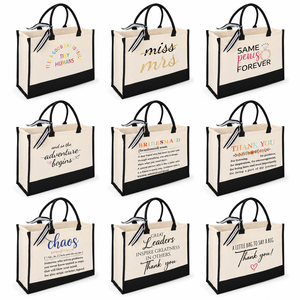Custom Printed Canvas Tote <b>Bag</b> with Black Trim and <b>Long</b> Handles - Product Image 6
