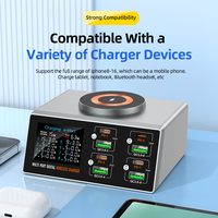 Station de charge rapide multi-ports Type-C USB-C pour ordinateur portable, téléphone, appareil photo, chargeur sans fil magnétique PD QC3.0 140W numérique