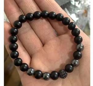 Bracelet des sept chakras avec pierres volcaniques colorées, turquoise, œil de tigre, tissage <span class=keywords><strong>yoga</strong></span>, bijoux en alliage, bracelet, jonc - Product Image 2