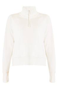 OEM Pullover <span class=keywords><strong>con</strong></span> cerniera 1/4 cotone Spandex <span class=keywords><strong>bianco</strong></span> collo alto <span class=keywords><strong>felpa</strong></span> Vintage da donna - Product Image 6