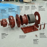 Treuil hydraulique personnalisé à câble unique, options multi-tonnes, pour équipement de réparation et levage de grues