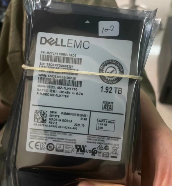Fast Ship Used 09F9Y6 PM883 1.92TB SATA 6Gb/s 2.5-Inch Enterprise SSD MZ7LH1T9HMLT MZ-7LH1T9C Solid State Drive