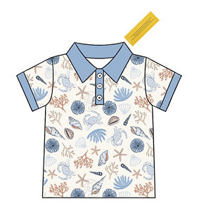 ハワイのトロピカルスタイル子供用半袖シャツ、男の子用ポロシャツ、ユニセックスカスタムプリント幼児用サマーポロTシャツ、ベビーボーイ用トップス - Product Image 5