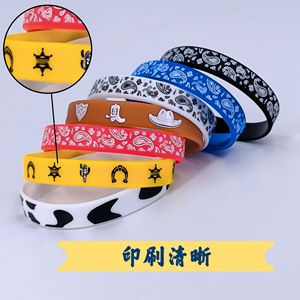 Pulsera de silicona estilo vaquero del oeste, redonda, no tóxica, joyería para fiestas, decoraciones de cumpleaños para niños - Product Image 5