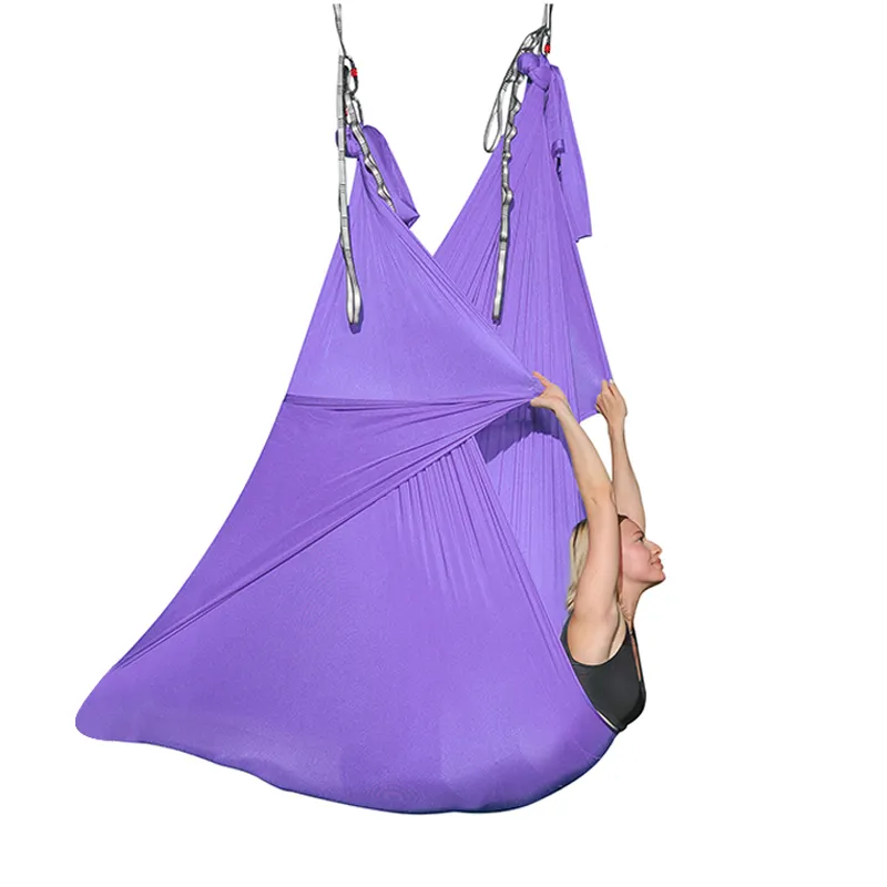 Bilink en stock 15 couleurs 100% hamacs de yoga aériens en polyester haute résistance