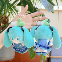 Boneka Plush Hatsune Miku Lucu Grosir, OEM ODM, Gantungan Kunci Kartun, Liontin Tas, Boneka Mesin Cakar, Gantungan Kunci Plush Pendek Super Lembut