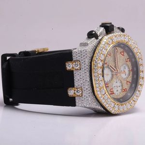 Montre-bracelet pour homme, chronographe analogique à quartz, boîtier rond en acier inoxydable, bracelet en caoutchouc de silicone sportif, modèle BJ-01 - Product Image 2