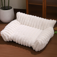 Lit pour animaux de compagnie chaud, style canapé, housse amovible, matelas en peluche confortable pour chiens et chats, toute l'année