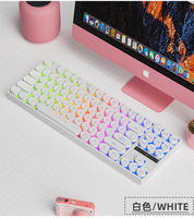 Yeni Ergonomik USB Kablolu RGB Arkadan Aydınlatmalı Punk Tarzı Membran Klavye, Oyun ve Ofis Dizüstü Bilgisayar Kullanımı için Multimedya Tuşları ile