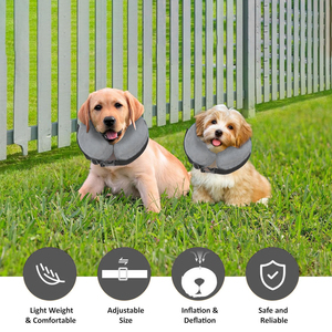 Cono protector de núcleo personalizado de fábrica, recuperación de PVC suave para mascotas, collar electrónico para gatos, collar inflable isabelino de alta calidad para perros - Product Image 4