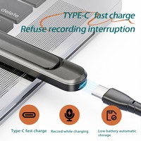 Enregistreur vocal 60H à moule exclusif, 1536 Kbps HD, suppression du bruit, double micro, dictaphone stylo USB, prise sonore panoramique à 360 degrés