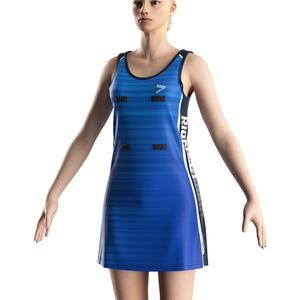 ชุดกีฬาพิมพ์ลาย OEM ODM แห้งเร็ว สำหรับการแข่งขันวิ่ง ชุดเทนนิสผู้หญิง กระโปรงจีบสีขาว ชุดเน็ตบอลสีน้ำเงิน - Product Image 5