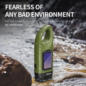 Smiling Shark Solar Powered <b>Emergency</b> <b>Light</b> LED Outdoor Camping Lamp Waterproof With Handle For Hiking And Survival - Product Image 1