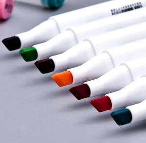 12/24/36/48/60 Farben Doppelkopf-Kunststoff-Aquarells tiftset Wasch barer Marker für Kunstmalerei und-zeichnung - Product Image 2