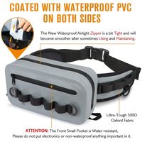 Sac banane de pêche antichoc double face en PVC avec panneau arrière en maille pour hommes pêcheurs, pêche en rivière, aventure en plein air, organisation