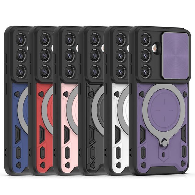 Luxury Magnetic Wireless Charging Mobile Phone case for Samsung Galaxy A54 A34 A24 A14 5G TPU PC Combo Cell Phone Cover