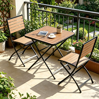 Sillas Plegables Metálicas para Exteriores, Juego de Mesa y Sillas para Camping, Mesa de Comedor Impermeable para Cafés, Tiendas de Té con Leche y Espacios al Aire Libre