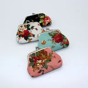 Wholesale Cheap Small Pure Color Felt Flowers Coin Purse with Card Holder