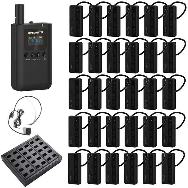 Wireless Tour Guide System 2.4G Long Standby Time 9101R Low Consumption for Interpretation Teaching Conference Tourism Visit