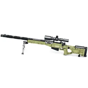 Reobrix 77026 Military Weapons Super Magnum AWM Sniper Rifles Army Large Firearms Arms DIY Building Blocks Bricks Guns Toys