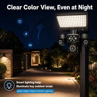 Caméra V380 Pro sans fil solaire extérieure CCTV étanche vision nocturne couleur intégrale alerte de mouvement sécurité extérieure avec lumière