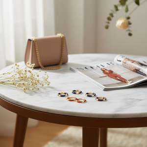 Orecchini Pendenti in Acciaio Inossidabile Bicolore con Effetto Goccia d'Olio, Orecchini Pendenti alla Moda - Product Image 2