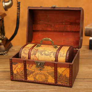 2408 guxiang Vintage boîte en bois anti-poussière film et télévision accessoires de tir artisanat décoration bijoux - Product Image 4