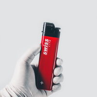 Briquet à gaz en plastique surdimensionné, conception personnalisée, approvisionnement direct d'usine, pour cigares et camping