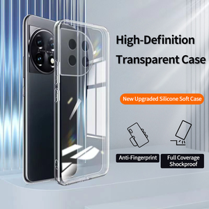 Nouvelles coques de téléphone portable en silicone liquide transparent anti-chute, résistantes aux chocs et imperméables pour OnePlus 11 - Product Image 1